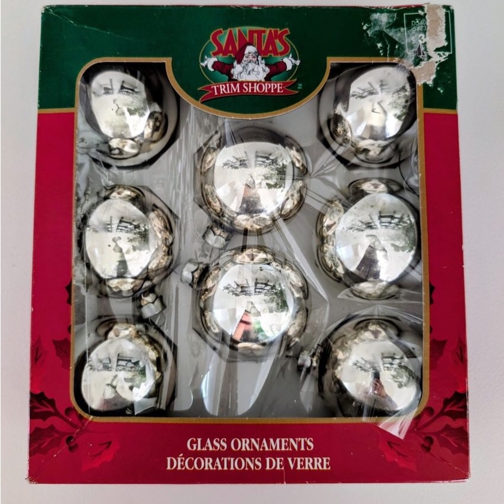 Vintage Silver Glass Ornaments